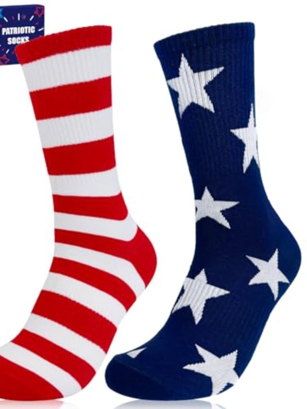 American USA Flag Socks,Patriotic Red White and Blue Stars & Stripes Accessories
